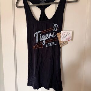 Majestic Black Detroit Tigers Graphic Racerback Tank
